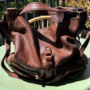 Jerome Dreyfuss “Snakeskin” Cognac Leather Boho style Bag
